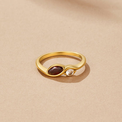 Infinity Deep Red Crystal Ring