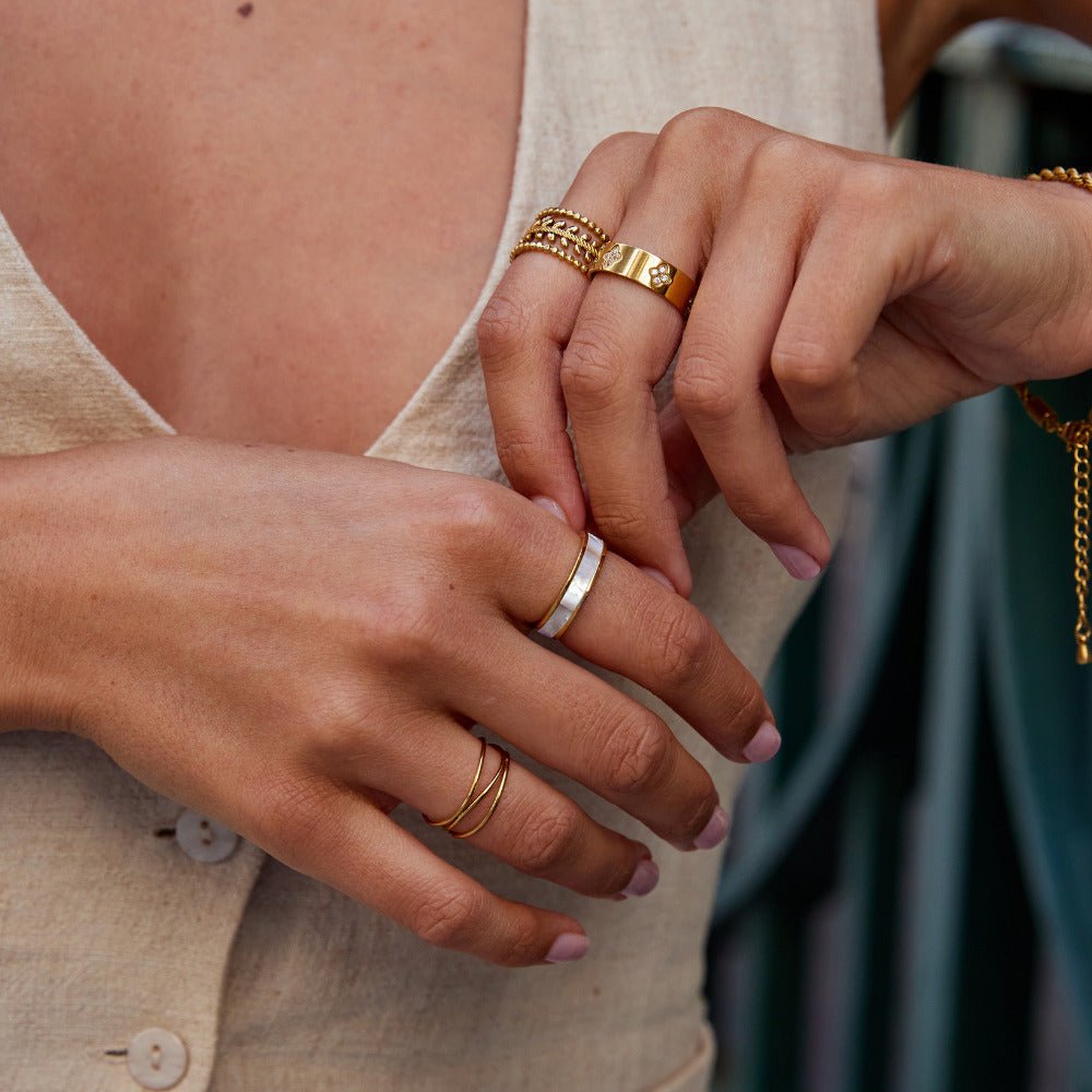 Ivory Pearl Gold-Tone Ring