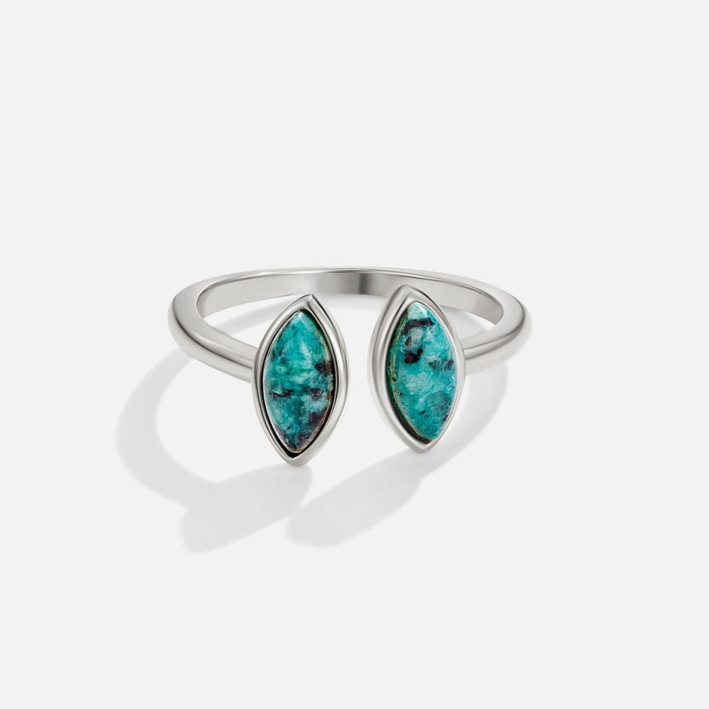 Silver-Tone Jade Green Wrap Ring