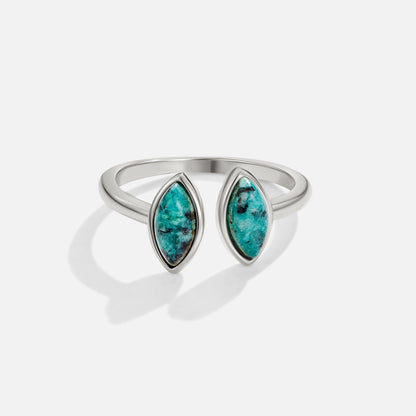 Silver-Tone Jade Green Wrap Ring