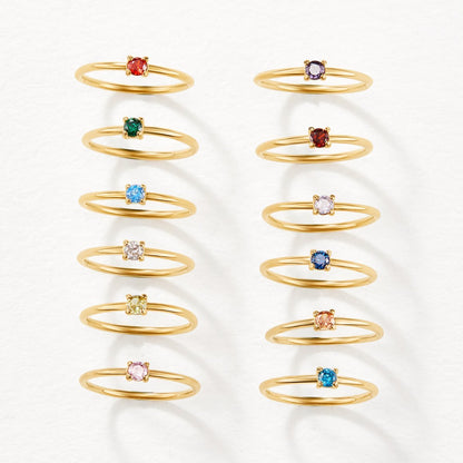 January Birthstone Gold-Tone Ring