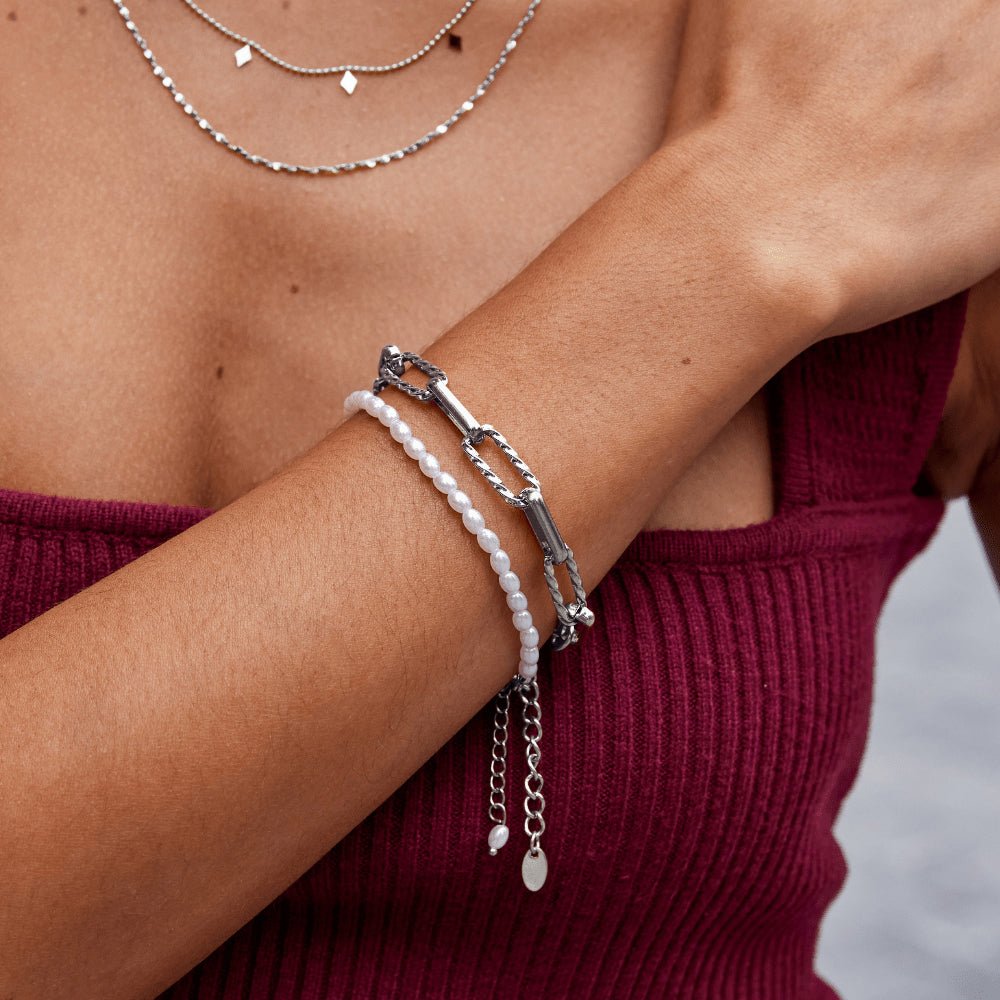 Jihan Chunky Silver-Tone Chain Bracelet