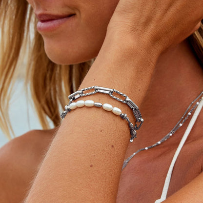 Jihan Chunky Silver-Tone Chain Bracelet
