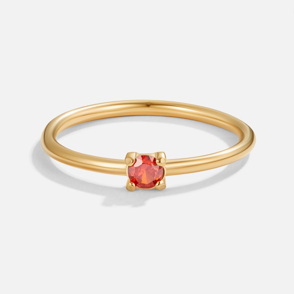 July Birthstone Gold-Tone Ring