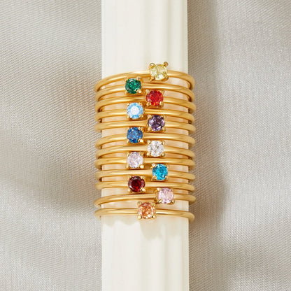 July Birthstone Gold-Tone Ring