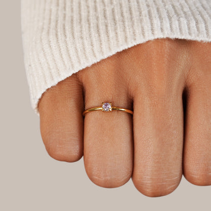 June Birthstone Gold-Tone Ring