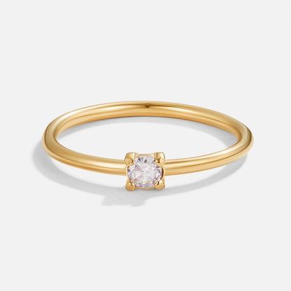 June Birthstone Gold-Tone Ring