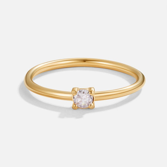 June Birthstone Gold-Tone Ring