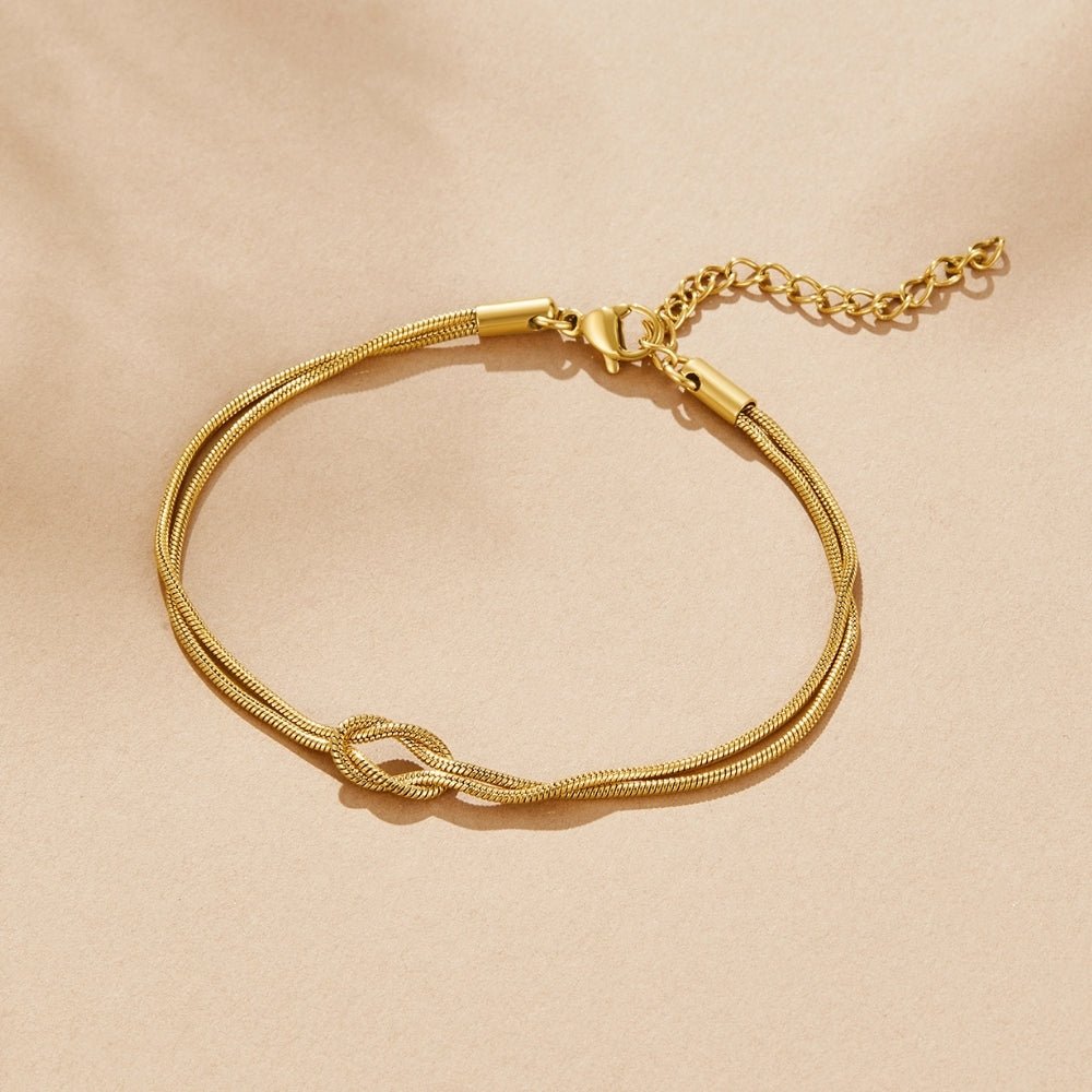 Knotted Gold-Tone Chain Bracelet