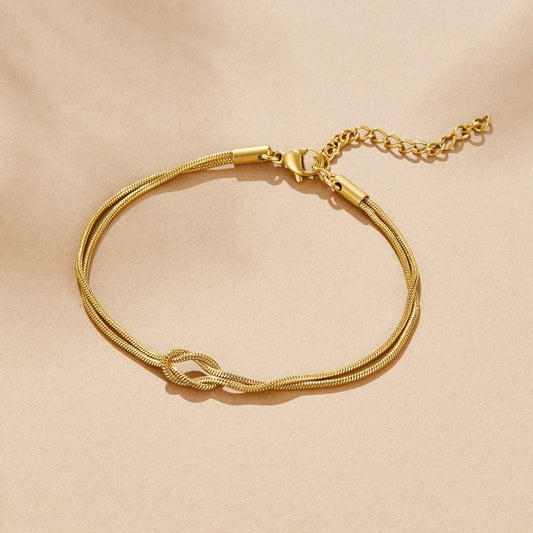 Knotted Gold-Tone Chain Bracelet