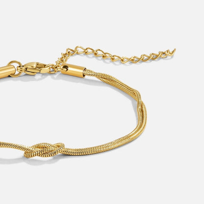 Knotted Gold-Tone Chain Bracelet