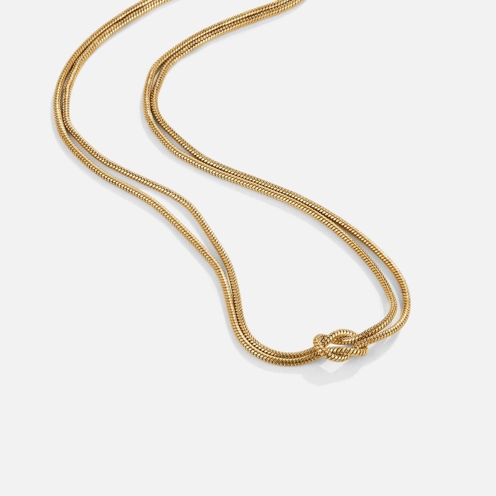 Knotted Gold-Tone Chain Necklace