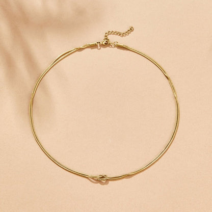 Knotted Gold-Tone Chain Necklace