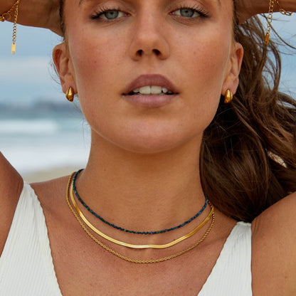 Lapis Blue Beaded Stone Necklace