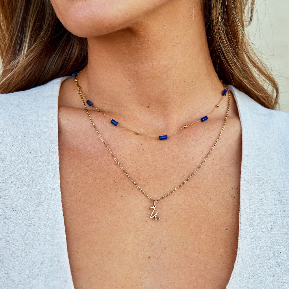 Lapis Blue Bead Necklace