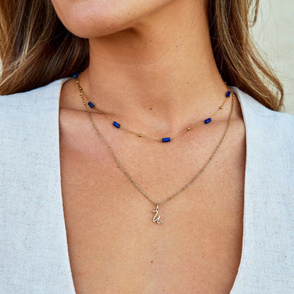 Lapis Blue Bead Necklace