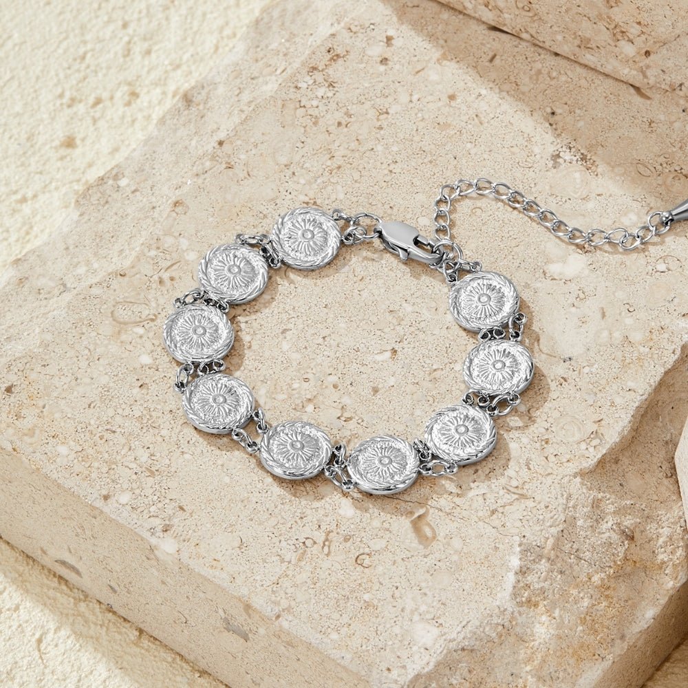 Lara Silver-Tone Medallion Bracelet