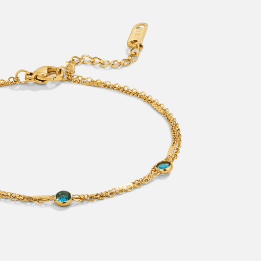 Athena Layered Blue Crystal Bracelet