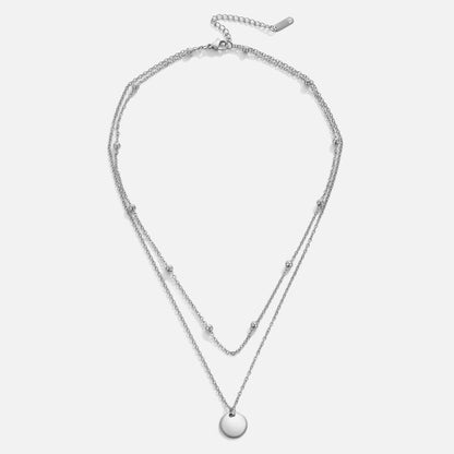 Silver-Tone Layered Disc Necklace