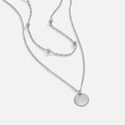Silver-Tone Layered Disc Necklace