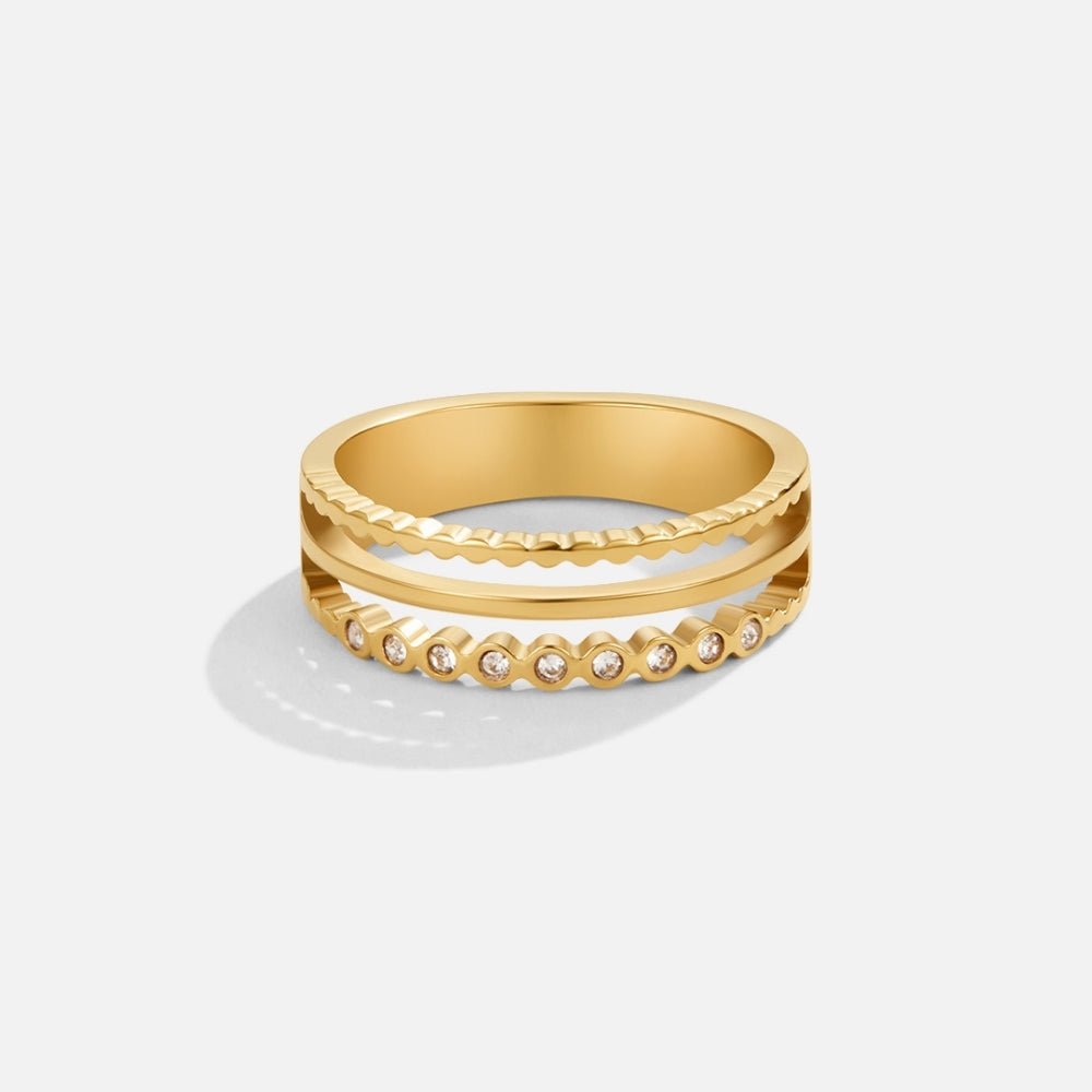 Elowyn Layered Crystal Ring