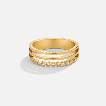 Elowyn Layered Crystal Ring