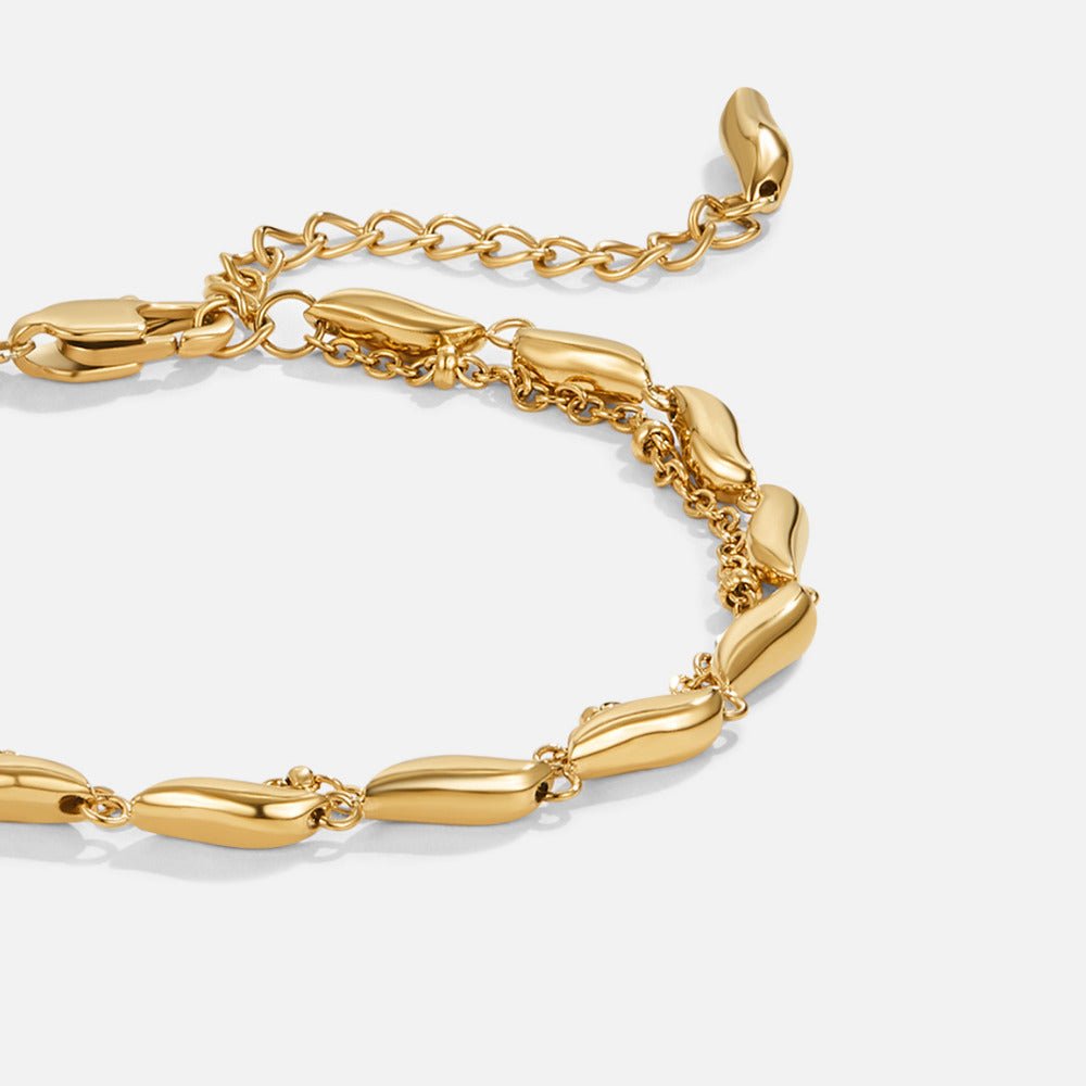Layered Gold-Tone Wave Bracelet
