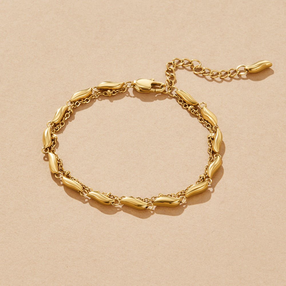 Layered Gold-Tone Wave Bracelet