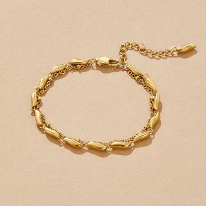 Layered Gold-Tone Wave Bracelet