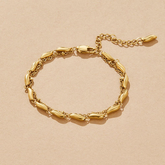 Layered Gold-Tone Wave Bracelet