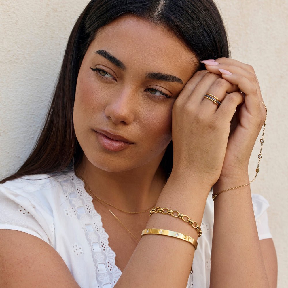 Layered Kaili Blue Crystal Ring
