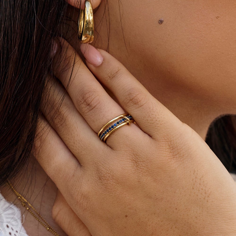 Layered Kaili Blue Crystal Ring