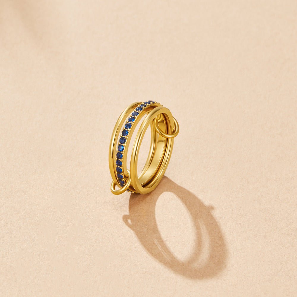 Layered Kaili Blue Crystal Ring