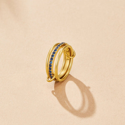 Layered Kaili Blue Crystal Ring