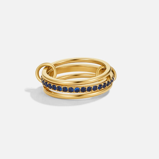 Layered Kaili Blue Crystal Ring