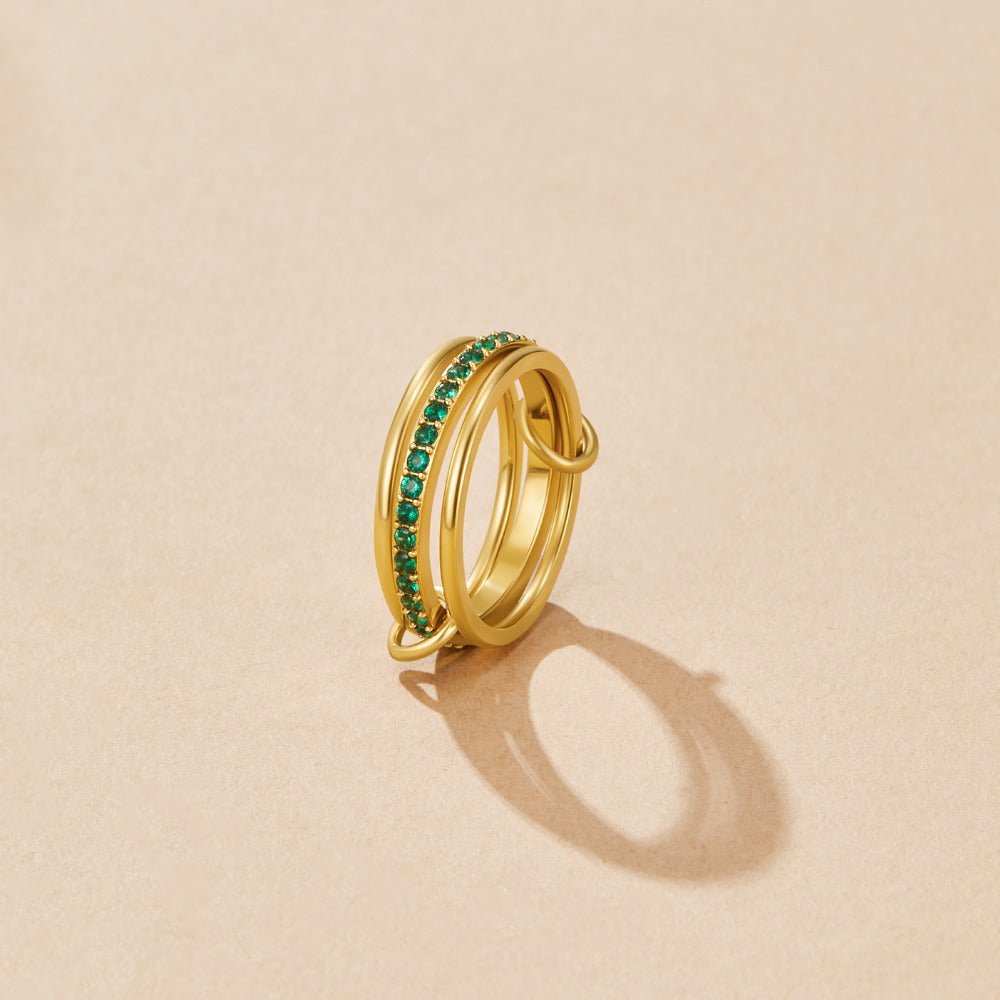 Layered Kaili Green Crystal Ring