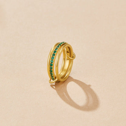 Layered Kaili Green Crystal Ring