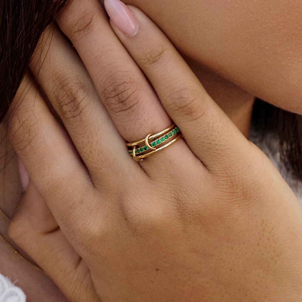 Layered Kaili Green Crystal Ring