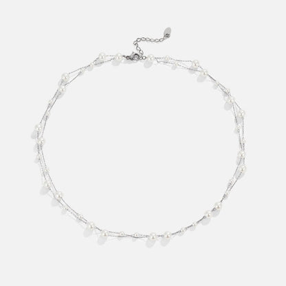 Tori Pearl Silver-Tone Layered Necklace