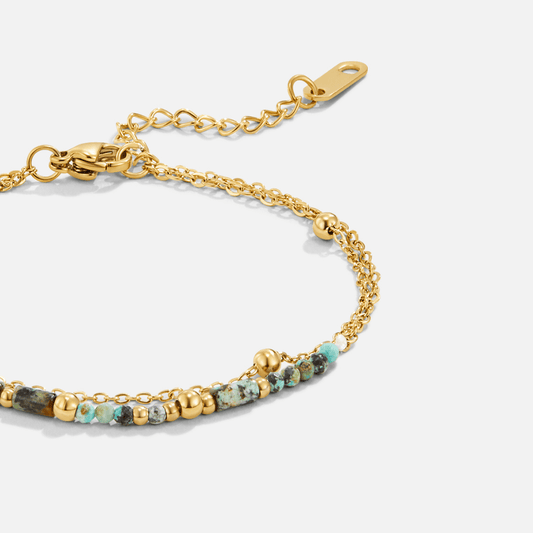 Layered Stone Beaded Bracelet