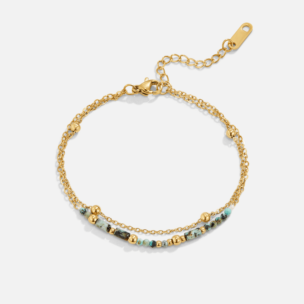 Layered Stone Beaded Bracelet