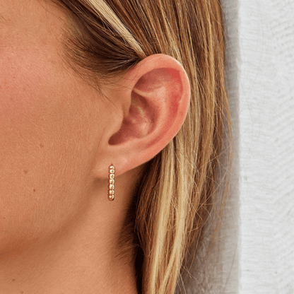 Leona Gold-Tone Beaded Hoops