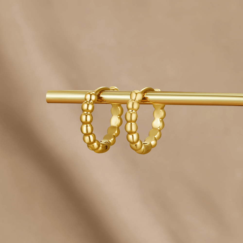 Leona Gold-Tone Beaded Hoops