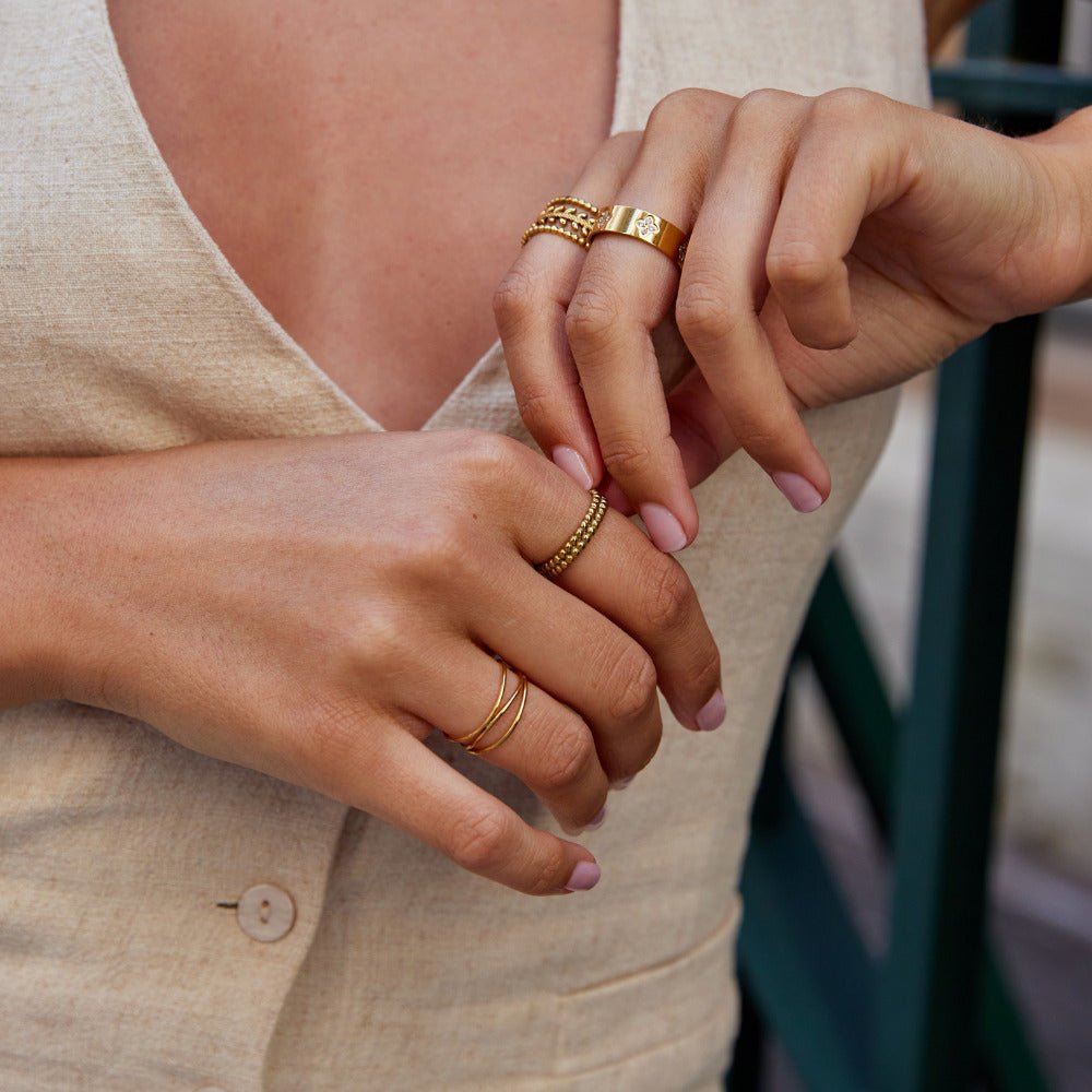 Leona Gold-Tone Beaded Ring