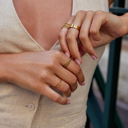 Leona Gold-Tone Beaded Ring