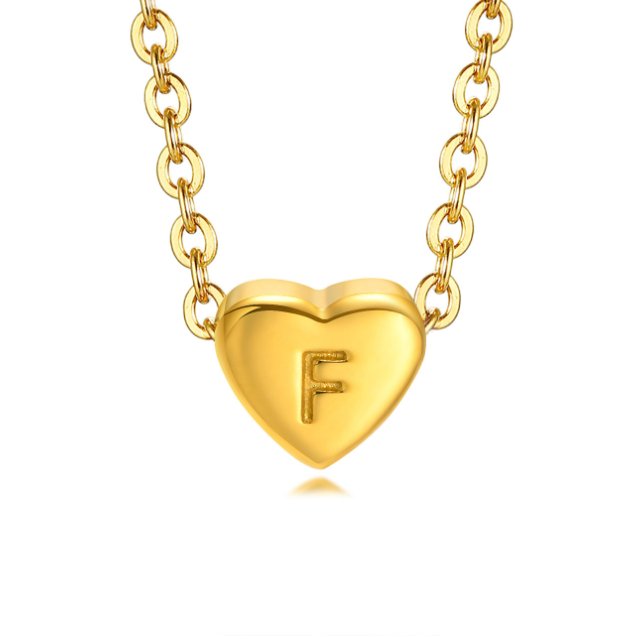 Letter Heart Pendant Necklace