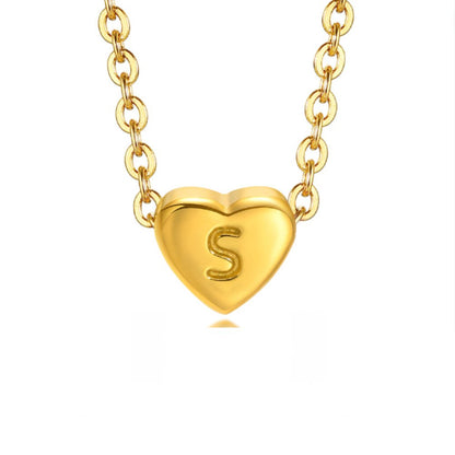 Letter Heart Pendant Necklace