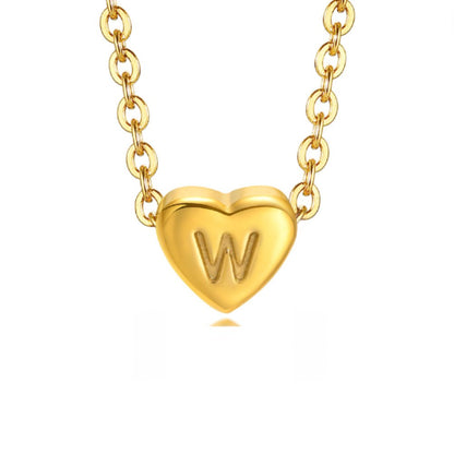 Letter Heart Pendant Necklace