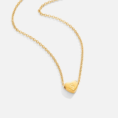 Letter Heart Pendant Necklace
