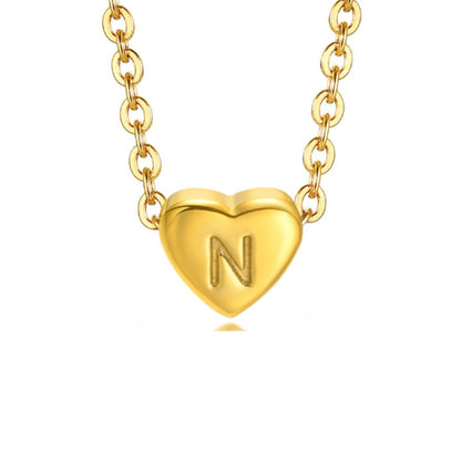 Letter Heart Pendant Necklace